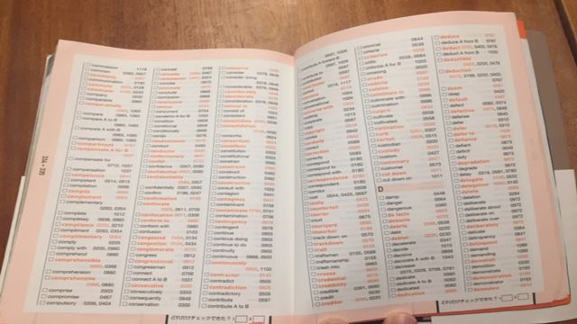 キクタン英単語帳のIndexを使って意味が分からなかった英単語が乗っているかどうかをチェックするところを説明する画像