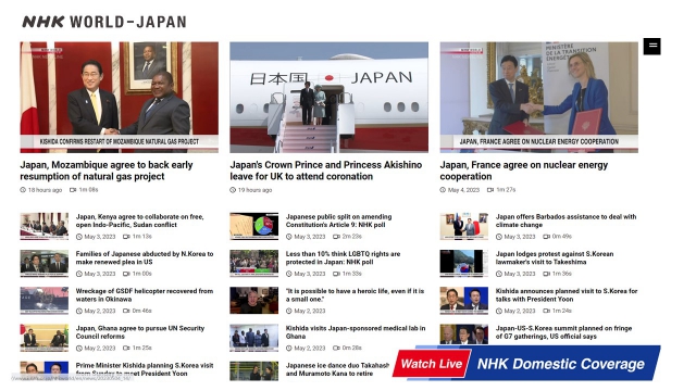 NHK World NewsのWeb画面